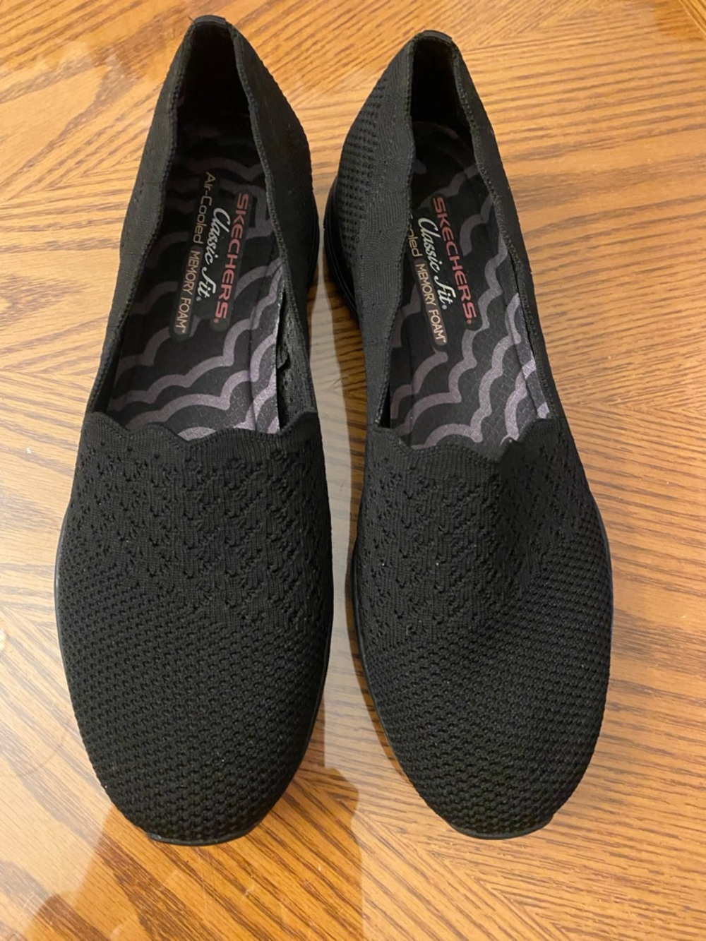 Skechers Black Knit Slip-On Ballet Flats